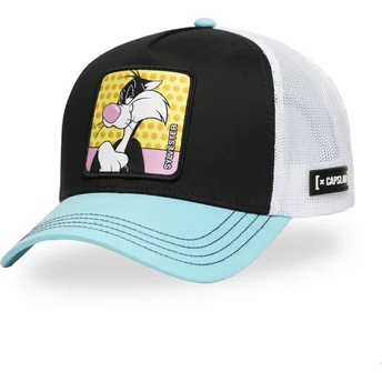 Casquette trucker noire, blanche et bleue Sylvestre LOO11 SYL Looney Tunes Capslab