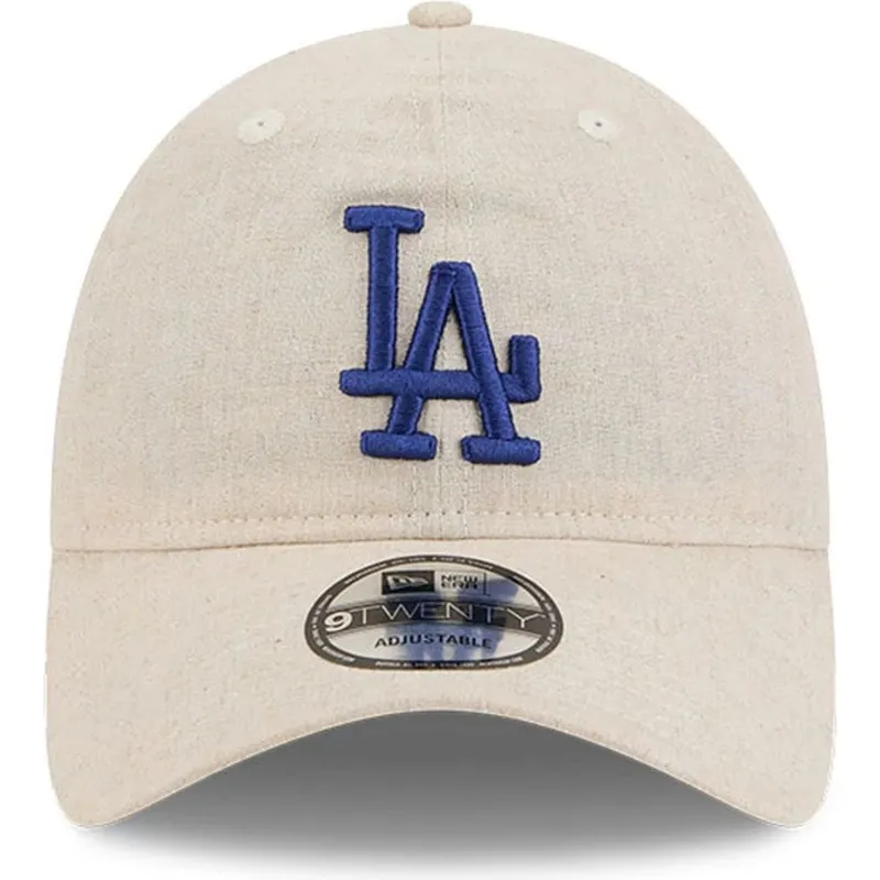 cappellino-curva-beige-regolabile-con-logo-blu-9twenty-linen-spring-training-fan-pack-2025-dei-los-angeles-dodgers-mlb-di-new-er