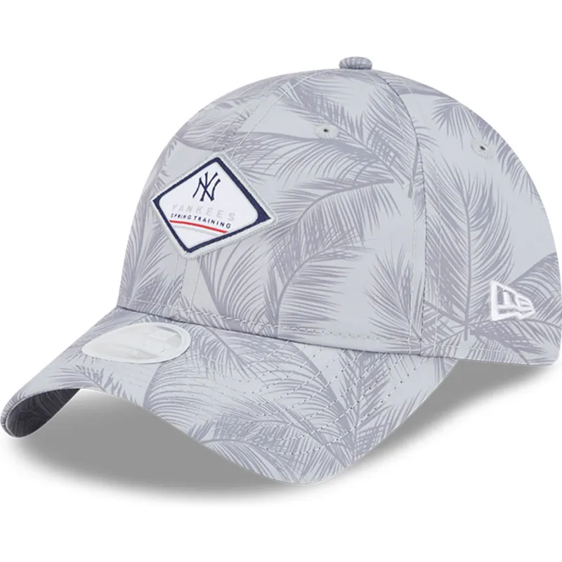szara-regulowana-czapka-z-zakrzywionym-daszkiem-dla-kobiet-9twenty-leaf-open-back-spring-training-fan-pack-2025-new-york-yankees