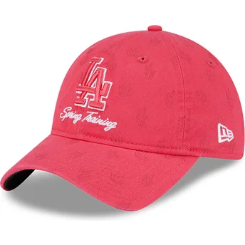Justerbar pink buet kasket til kvinder 9TWENTY Pattern Spring Training Fan Pack 2025 Los Angeles Dodgers MLB fra New Era