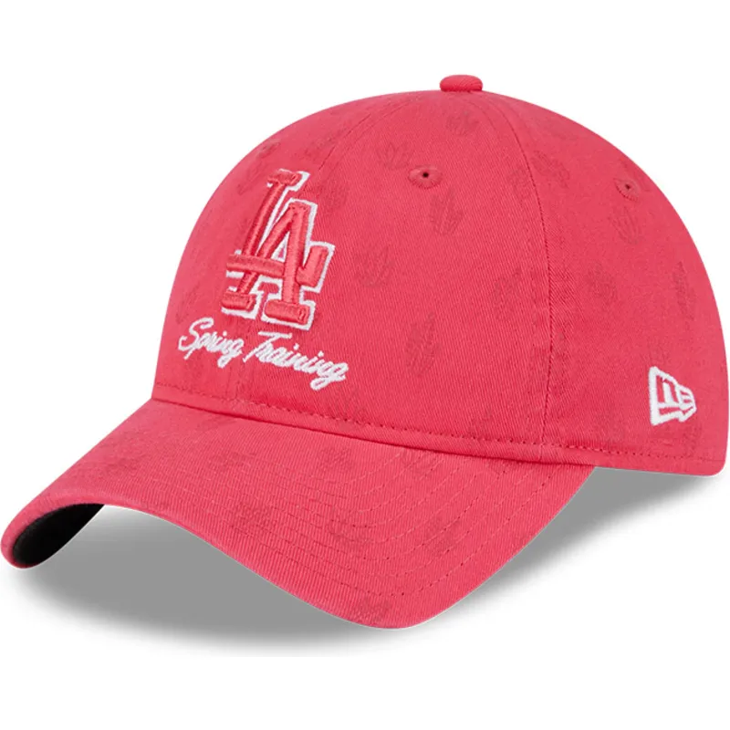 rosa-justerbar-damkeps-med-bojd-skarm-9twenty-pattern-spring-training-fan-pack-2025-los-angeles-dodgers-mlb-fran-new-era