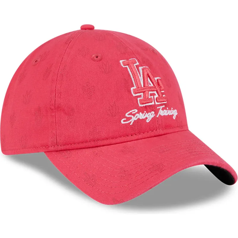 rozowa-zakrzywiona-czapka-z-daszkiem-dla-kobiet-9twenty-pattern-spring-training-fan-pack-2025-los-angeles-dodgers-mlb-od-new-era
