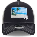 casquette-trucker-bleue-marine-et-blanche-9forty-a-frame-patch-spring-training-fan-pack-2025-new-york-yankees-mlb-new-era