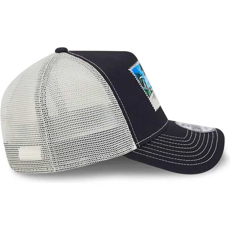 cappellino-trucker-blu-marino-e-bianco-9forty-a-frame-patch-spring-training-fan-pack-2025-di-new-york-yankees-mlb-di-new-era