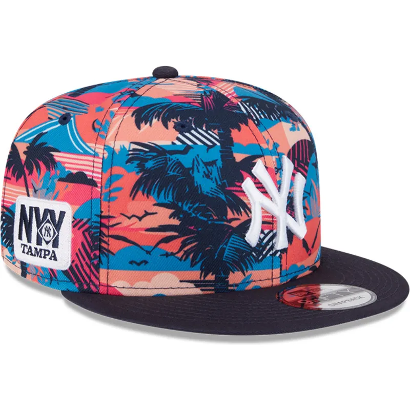 mehrfarbige-flache-snapback-kappe-9fifty-printed-spring-training-fan-pack-2025-der-new-york-yankees-mlb-von-new-era