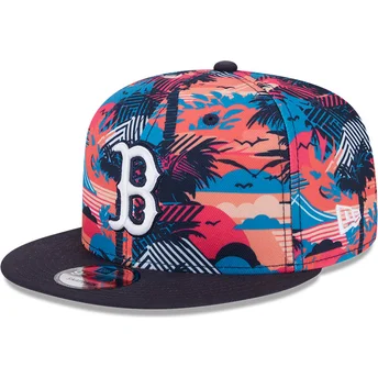 New Era Flat Brim 9FIFTY Printed Spring Training Fan Pack 2025 Boston Red Sox MLB Multicolor Snapback Cap