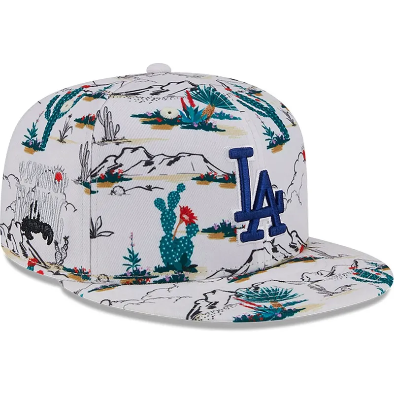 cappello-piatto-bianco-snapback-9fifty-print-spring-training-fan-pack-2025-dei-los-angeles-dodgers-mlb-di-new-era