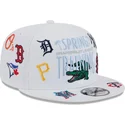 cappello-piatto-bianco-snapback-9fifty-scatter-spring-training-fan-pack-2025-con-logo-della-mlb-grapefruit-league-di-new-era