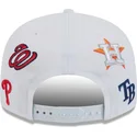 cappello-piatto-bianco-snapback-9fifty-scatter-spring-training-fan-pack-2025-con-logo-della-mlb-grapefruit-league-di-new-era