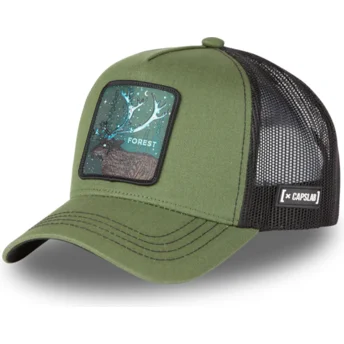 Casquette trucker verte et noire cerf Forest FOR2 Beasts Capslab