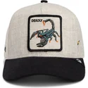 bezowo-czarna-czapka-z-daszkiem-snapback-skorpion-deadly-lethal-linen-rugged-comfort-the-farm-od-goorin-bros