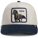 gorra-curva-beige-e-blu-navy-snapback-cavallo-rogue-thread-rebel-rugged-comfort-the-farm-di-goorin-bros