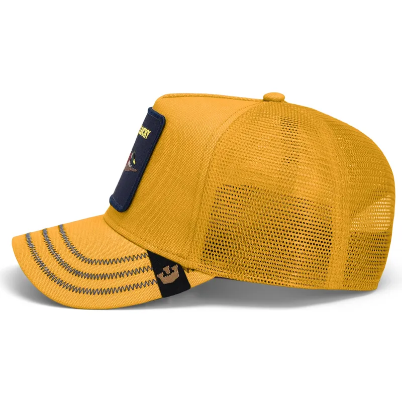 trucker-kasket-gul-and-lucky-gotta-be-quicker-core-canvas-the-farm-fra-goorin-bros