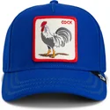 blaue-snapback-cap-mit-gebogenem-schirm-gallo-cock-rooster-field-100-the-farm-von-goorin-bros