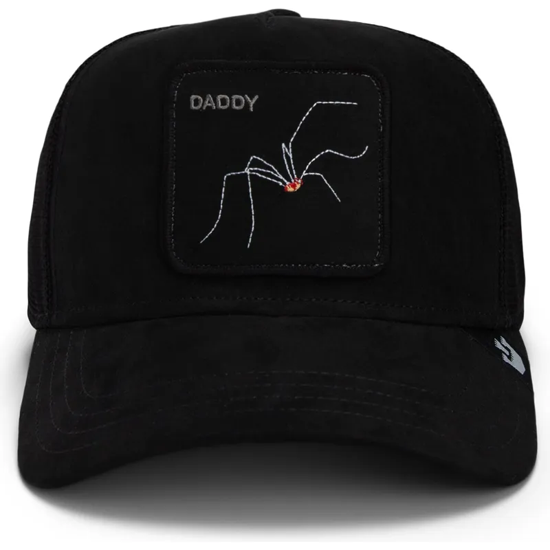 trucker-cap-schwarz-spinne-daddy-the-suede-spider-global-core-micro-suede-the-farm-von-goorin-bros