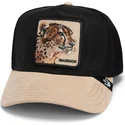 casquette-trucker-noire-et-beige-guepard-warrior-the-suede-cheetah-global-core-micro-suede-the-farm-goorin-bros