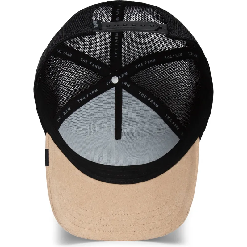 cappellino-trucker-nero-e-beige-ghepardo-warrior-the-suede-cheetah-global-core-micro-suede-the-farm-di-goorin-bros