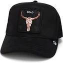 casquette-trucker-noire-boeuf-dead-the-suede-skull-global-core-micro-suede-the-farm-goorin-bros