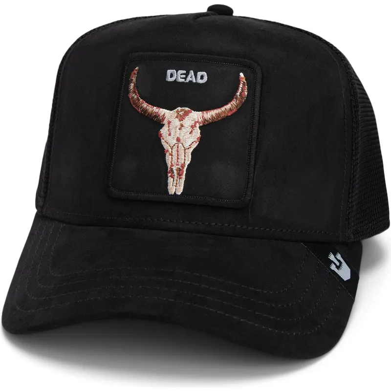 trucker-cap-schwarz-ochse-dead-the-suede-skull-global-core-micro-suede-the-farm-von-goorin-bros