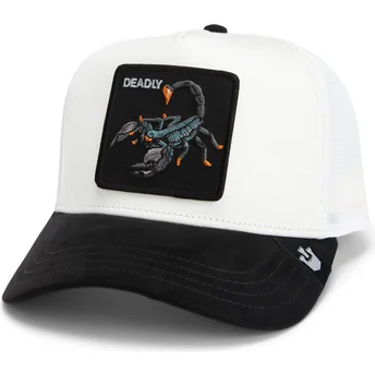 Czapka trucker beżowo-czarna skorpion Deadly The Suede Scorpion Global Core Micro Suede The Farm od Goorin Bros.
