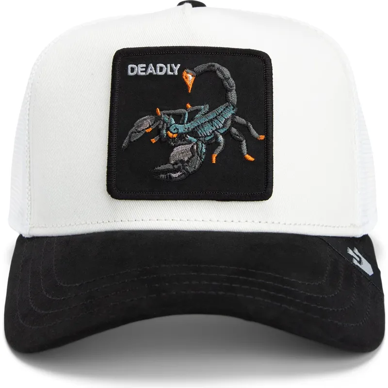 goorin-bros-deadly-the-suede-scorpion-global-core-micro-suede-the-farm-beige-och-svart-skorpion-truckerkeps
