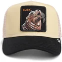 casquette-trucker-beige-et-noire-phoque-the-slick-seal-fab-farm-goorin-bros