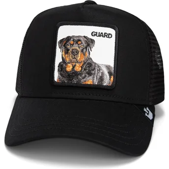 Schwarze Trucker-Mütze Rottweiler-Hund The Guard Dog Core Combo The Farm von Goorin Bros.