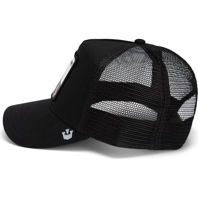 sort-trucker-kasket-med-rottweiler-hund-the-guard-dog-core-combo-the-farm-fra-goorin-bros