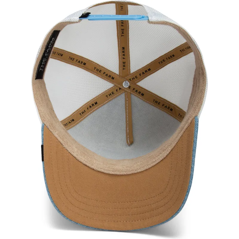 hvid-og-bla-trucker-kasket-hane-cock-rooster-fan-institution-ball-club-global-core-denim-the-farm-fra-goorin-bros