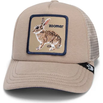 Beige Trucker-Kappe für Jungen mit Hasenmotiv Ok Zoomer The Farm von Goorin Bros.
