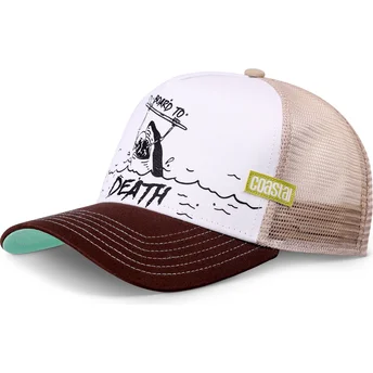 Gorra trucker hvid og brun Board To Death HFT fra Coastal