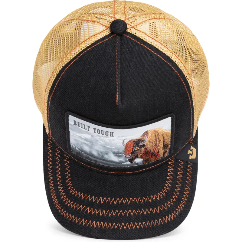 sort-trucker-kasket-boffel-built-tough-wild-heart-the-farm-fra-goorin-bros