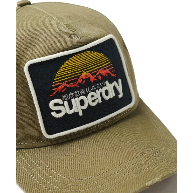 cappellino-curvo-verde-regolabile-graphic-khaki-di-superdry
