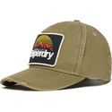 cappellino-curvo-verde-regolabile-graphic-khaki-di-superdry