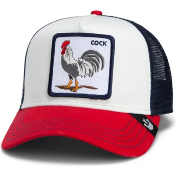 Goorin Bros. Cock Team Gallo Ricetta Originale Orgoglio di Squadra The Farm Cappello Trucker Bianco, Blu Navy e Rosso