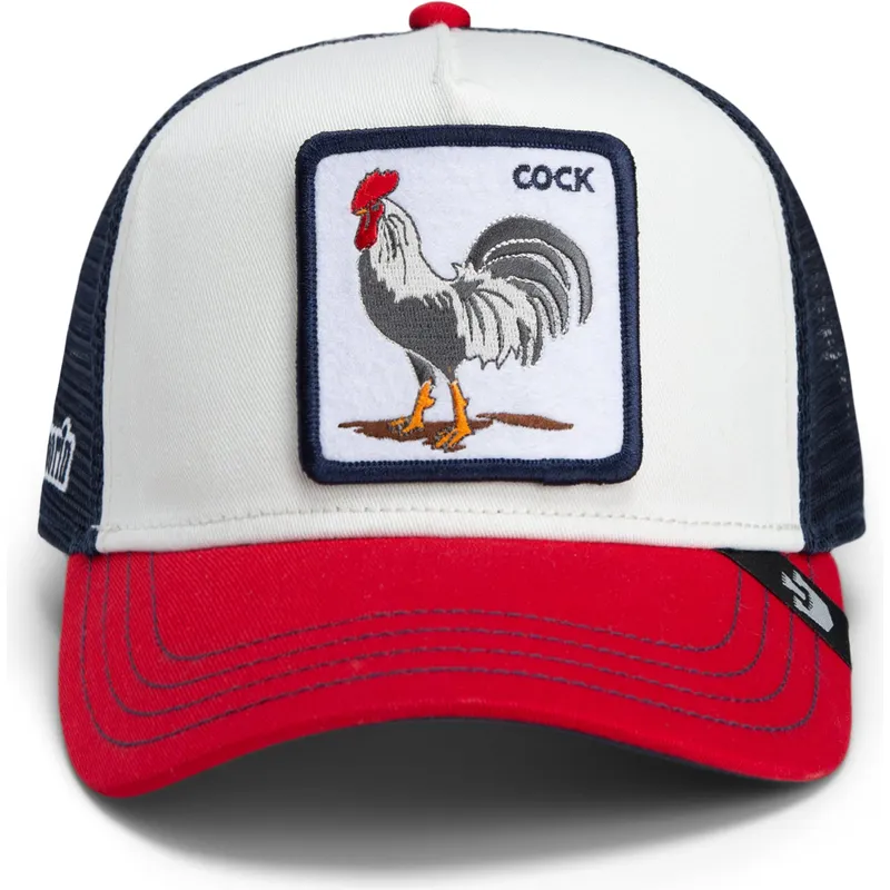 goorin-bros-cock-team-rooster-original-opskrift-team-pride-the-farm-hvid-morkebla-og-rod-trucker-kasket