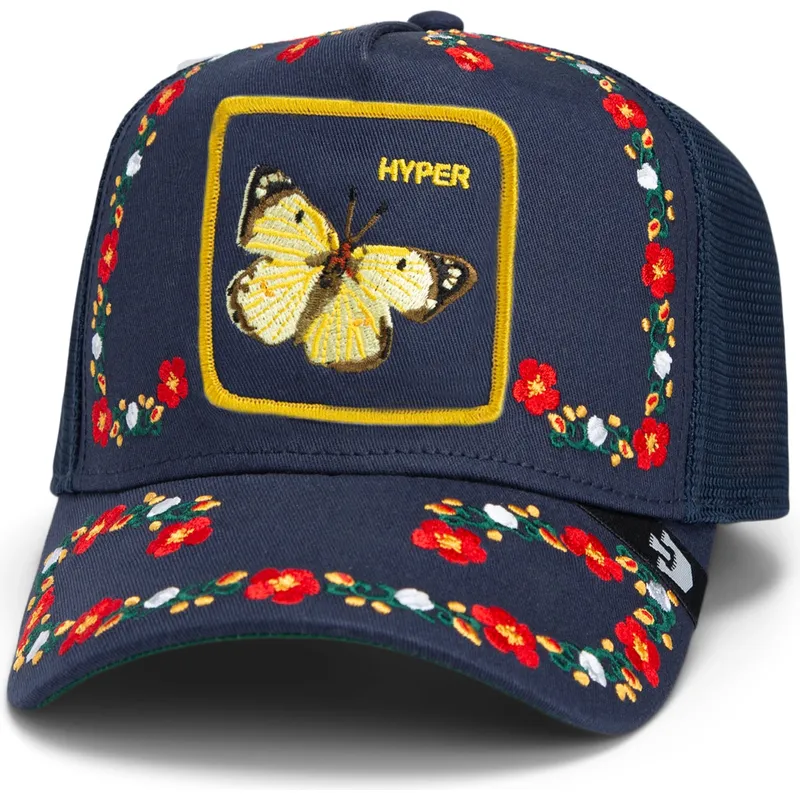 goorin-bros-sommerfugl-hyper-aktiv-flora-fauna-the-farm-morkebla-trucker-hat
