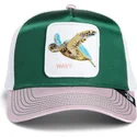 goorin-bros-turtle-wavy-allablur-great-escape-the-farm-grune-weisse-und-rosa-trucker-mutze