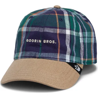 Goorin Bros. Zakrzywiony Daszek Hardly Working Papa Cap Madras The Farm Granatowa i Brązowa Czapka Snapback