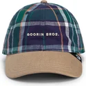 goorin-bros-gebogener-schirm-hardly-working-papa-kappe-madras-the-farm-marineblau-und-braun-snapback-kappe