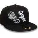 cappello-piatto-nero-regolabile-59fifty-food-icon-windy-city-dei-chicago-white-sox-mlb-di-new-era