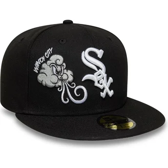 Cappello piatto nero regolabile 59FIFTY Food Icon Windy City dei Chicago White Sox MLB di New Era