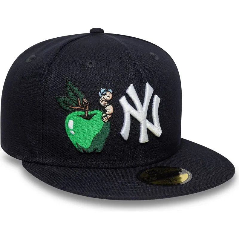 marineblaue-angepasste-59fifty-food-icon-flatcap-der-new-york-yankees-mlb-von-new-era