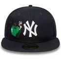 cappello-piatto-blu-navy-aderente-59fifty-food-icon-dei-new-york-yankees-mlb-di-new-era