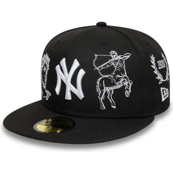 Mützen flach schwarz angepasst 59FIFTY Mythical der New York Yankees MLB von New Era
