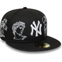 schwarze-enganliegende-59fifty-flatcap-mythical-der-new-york-yankees-mlb-von-new-era