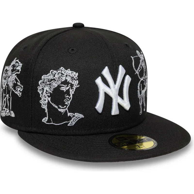 schwarze-enganliegende-59fifty-flatcap-mythical-der-new-york-yankees-mlb-von-new-era