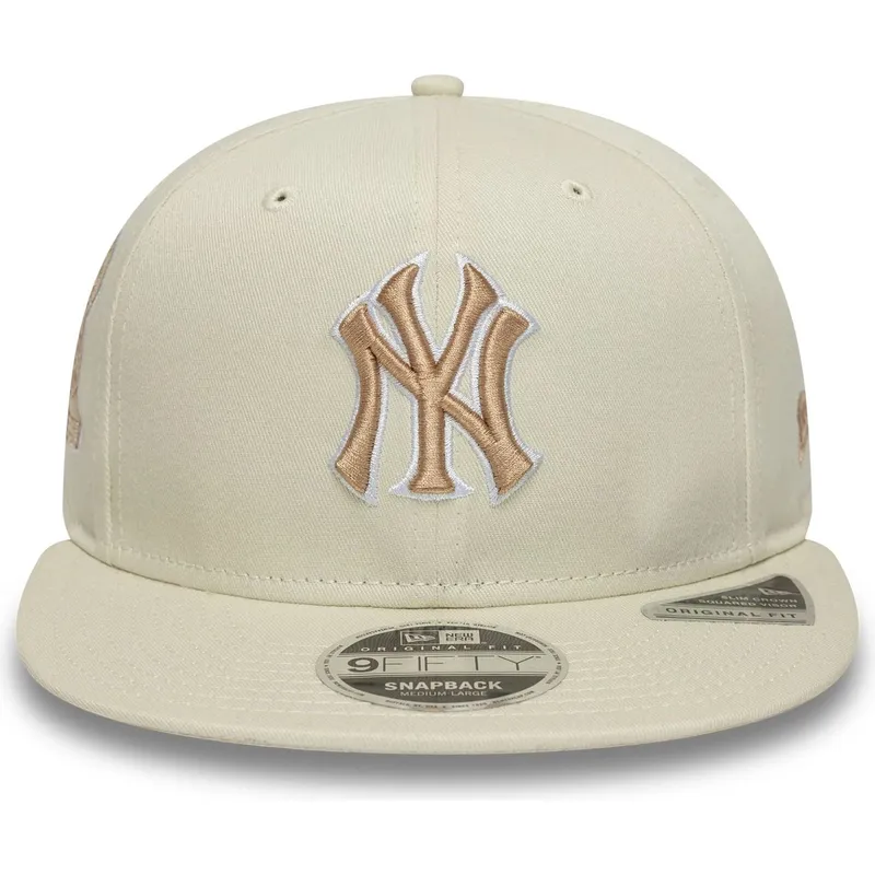 cappello-snapback-piatto-beige-con-logo-beige-9fifty-original-fit-world-series-new-york-yankees-mlb-di-new-era