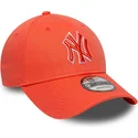 cappellino-curvo-arancione-regolabile-con-logo-arancione-9forty-team-outline-dei-new-york-yankees-mlb-di-new-era
