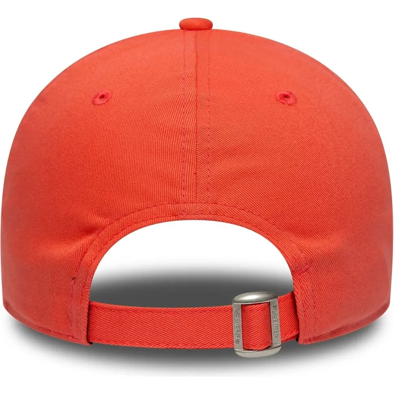 orangefarbene-verstellbare-curved-cap-mit-orangefarbenem-logo-9forty-team-outline-der-new-york-yankees-mlb-von-new-era